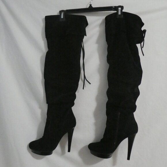 Steve Madden Shoes - STEVE MADDEN | size 7.5 | Black Suede Stiletto Pirate Slouch Boot | Xenonn | GUC